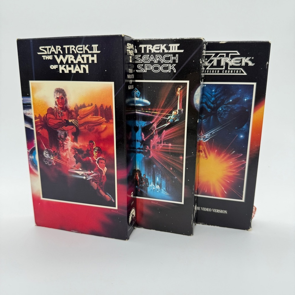 Star Trek VHS The Wrath of Khan The Search for Spock The Undiscovered Country